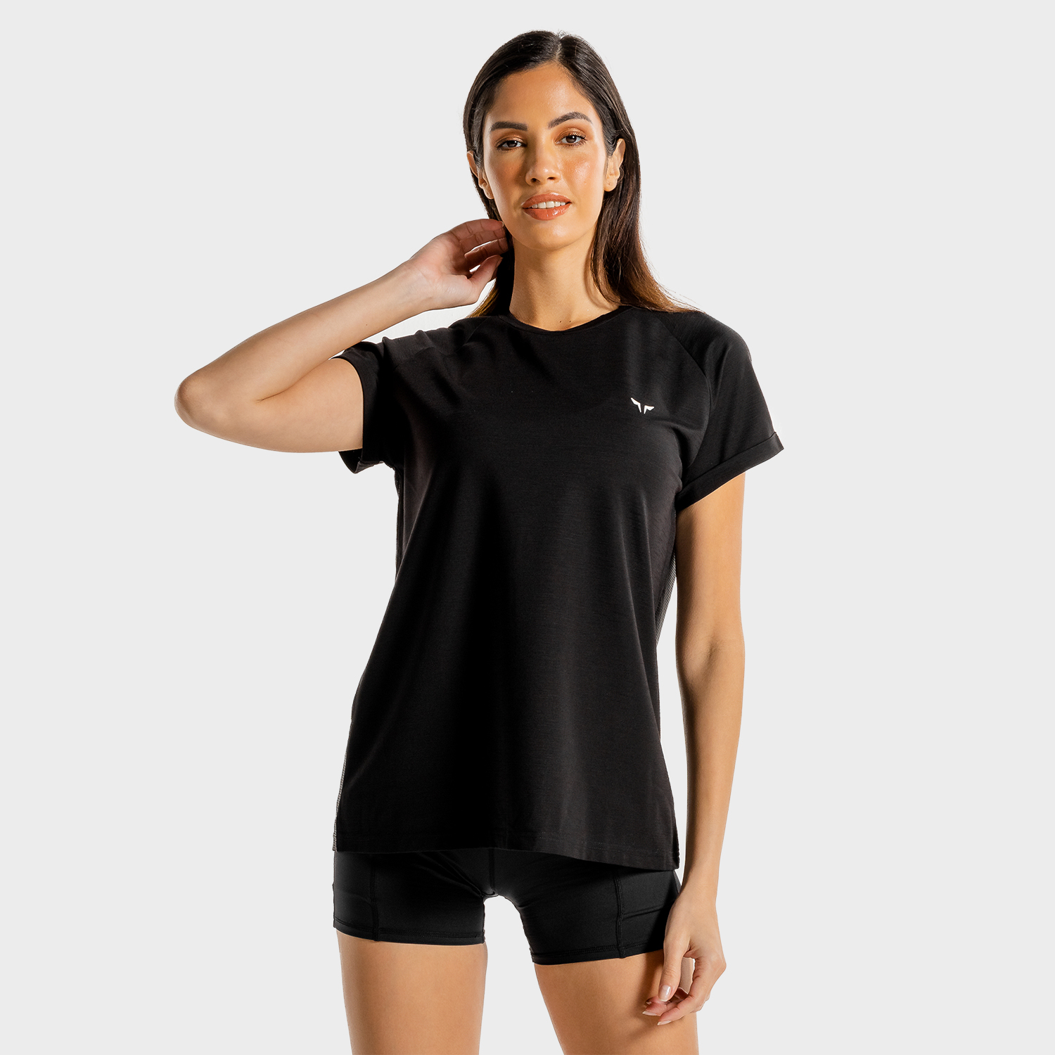 BLACK LOOSE FIT TEE